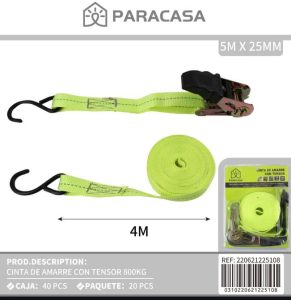 CINTA DE AMARRE  CON TENSOR 25MM X 4MTS