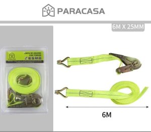 CINTA DE AMARRE  CON TENSOR 25MM X 6MTS