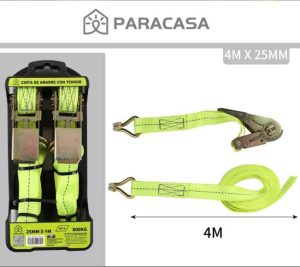 CINTA DE AMARRE  CON TENSOR 25MM X 4MTS (2 UDS)