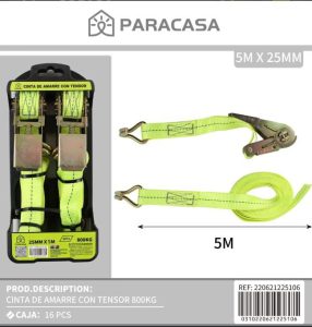 CINTA DE AMARRE  CON TENSOR 25MM X 5MTS (2 UDS)